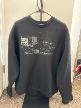 Nike Black Crewneck Sweatshirt with Monochrome Photo Graphic